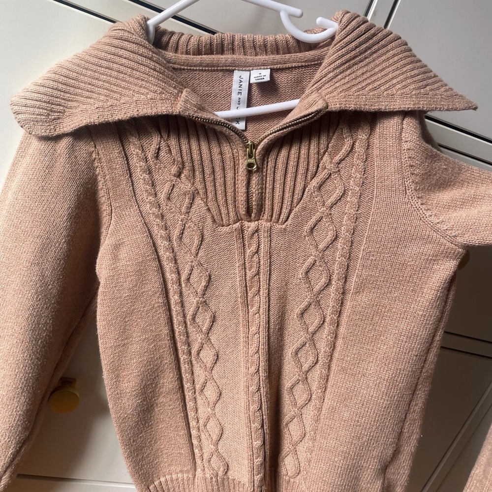 Janie and Jack Tan Cowl Neck Sweater
